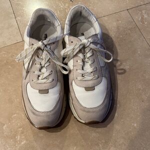 Madewell White and Tan Sneakers